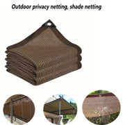 Brown Outdoor Privacy Screen Windproof Sunshade Breathable Windproof Garden Screen