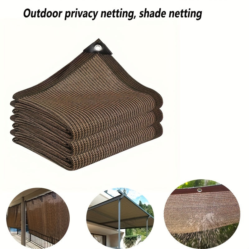 Brown Outdoor Privacy Screen Windproof Sunshade Breathable Windproof Garden Screen