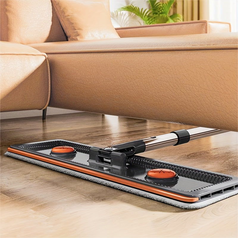 Yassi mop va bukletli kova to'plami, aylanadigan bosh va qayta ishlatiladigan mato bilan