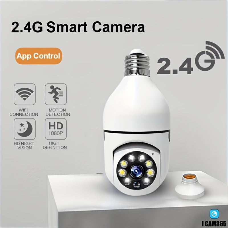 Wireless 1080P Indoor Outdoor PTZ Security Camera E27 Bulb Socket