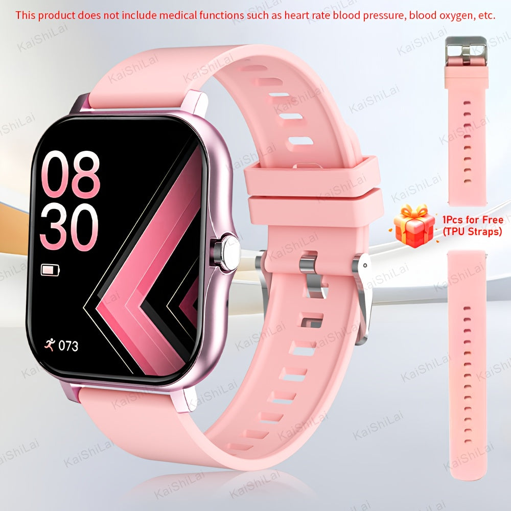 4.65cm HD Full Screen Touch Smartwatch with Call, Heart Rate, Blood Pressure, Step and Distance Tracking for iPhone and Android