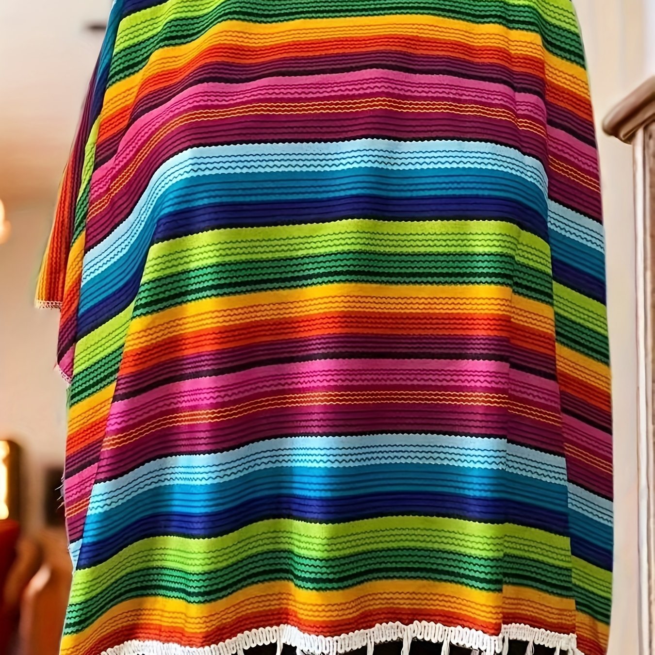 Erkaklar uchun katta o'lchamdagi rang-barang chiziqli bosma qopqoq cosplay uchun