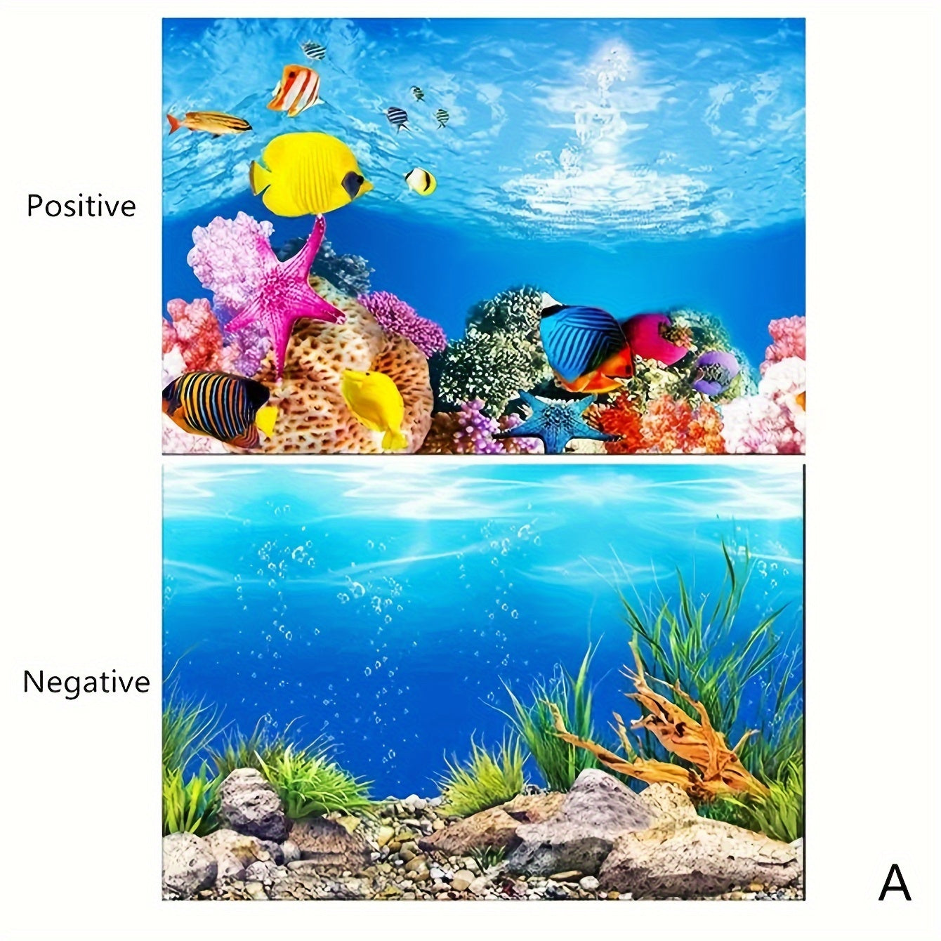 Double-Sided Aquarium Background Paper for Fish Tank Decor Waterproof HD Painting