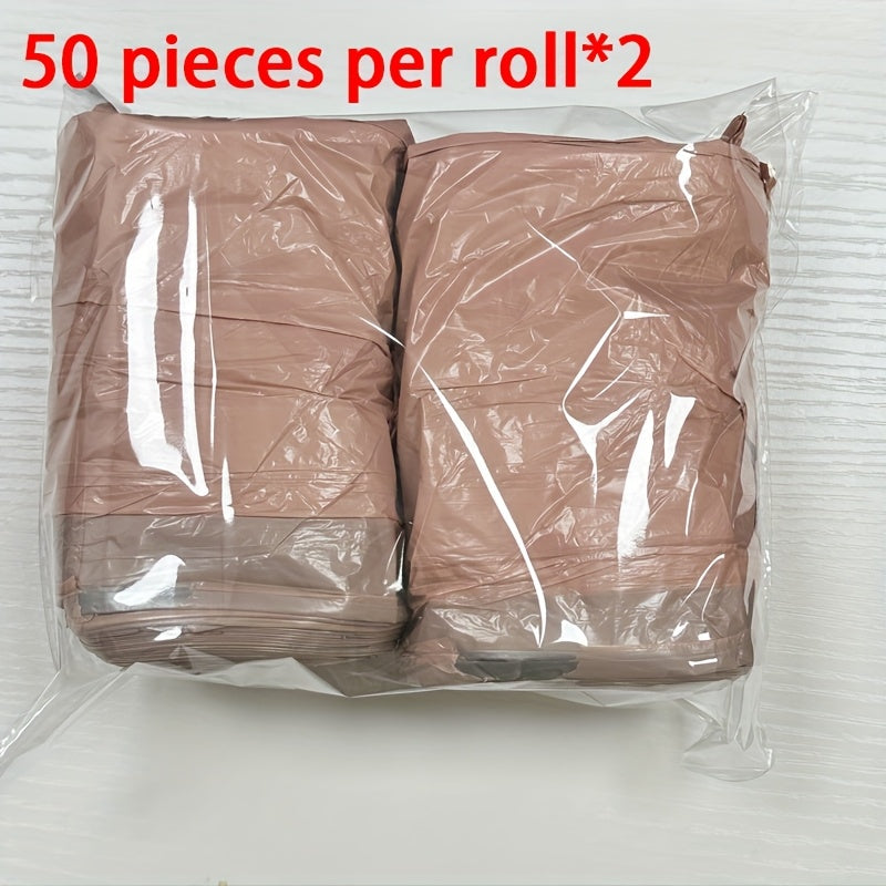 Pack of 100 Pink Extra Thick Polyethylene Drawstring Trash Bags for Home Use