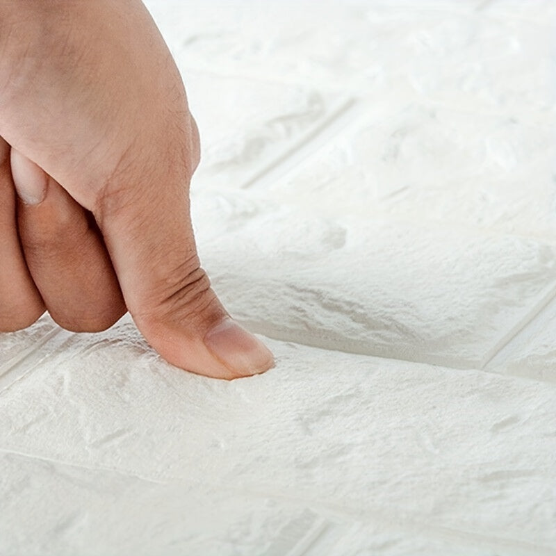 Self-Adhesive Wallpaper Wall Covering Brick Stone Wood Pattern Washable