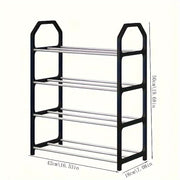 4-Tier Stainless Steel Shoe Rack Standalone Organizer for Entryway Hallway