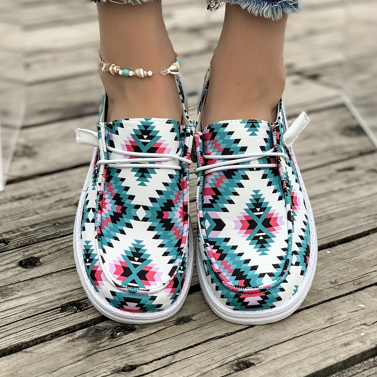 Women's Sneakers Breathable Geometric Pattern Casual Semi-Formal