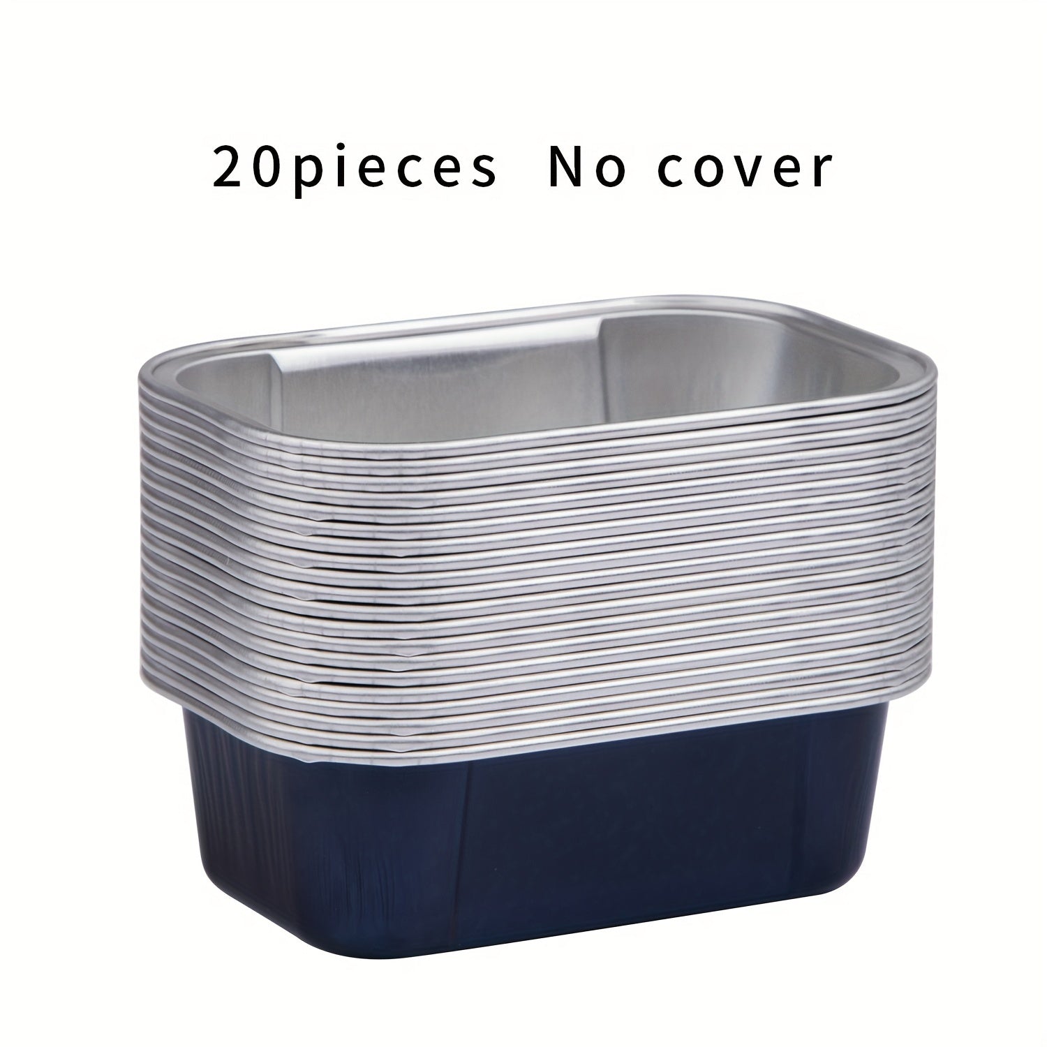 Pack de 20 copas mini cuadradas de aluminio coloridas para postres de 10.92x7.11 cm con tapas