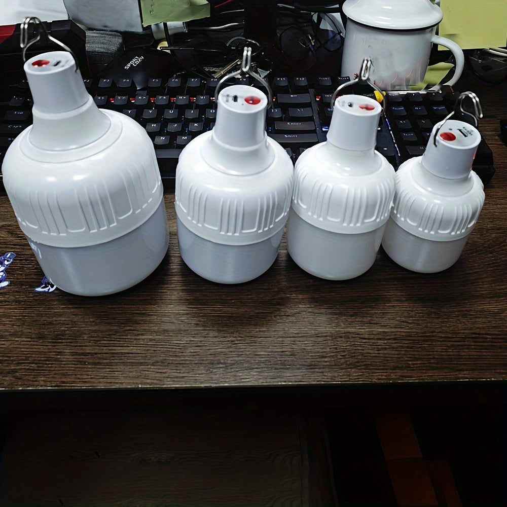 Linterna de camping LED recargable con función de atenuación, luz portátil para exteriores, beige