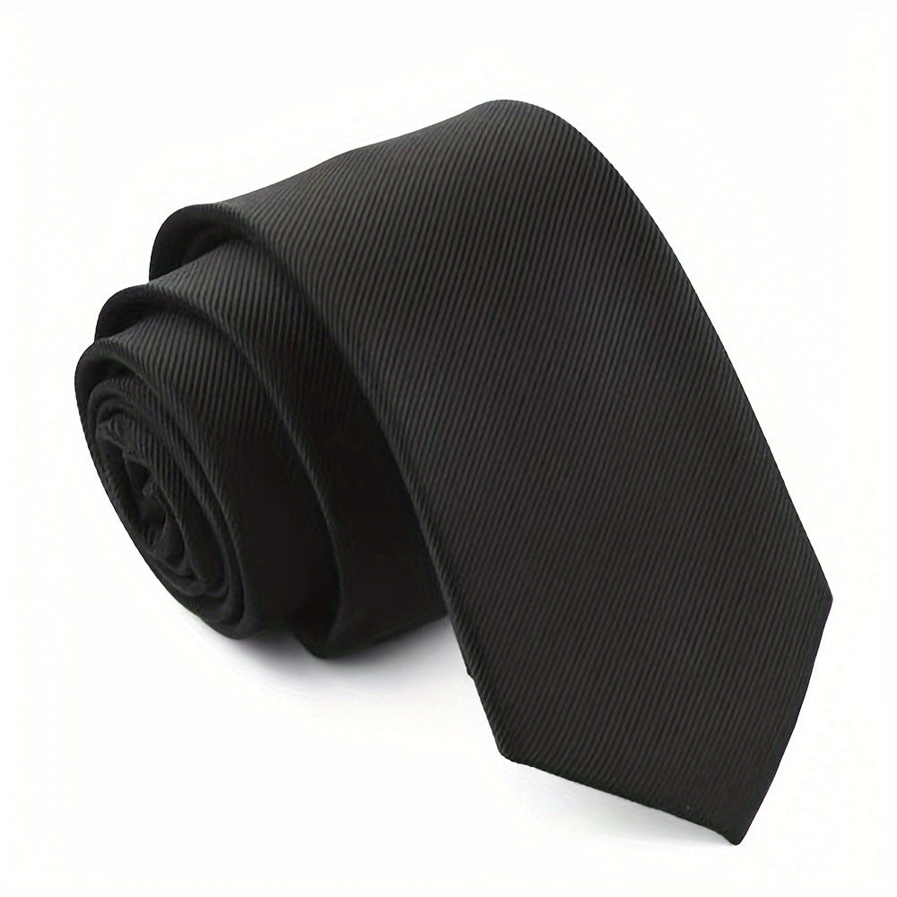 Narrow Solid Color Tie for Men, 6cm Wide, Suitable for Formal Occasions