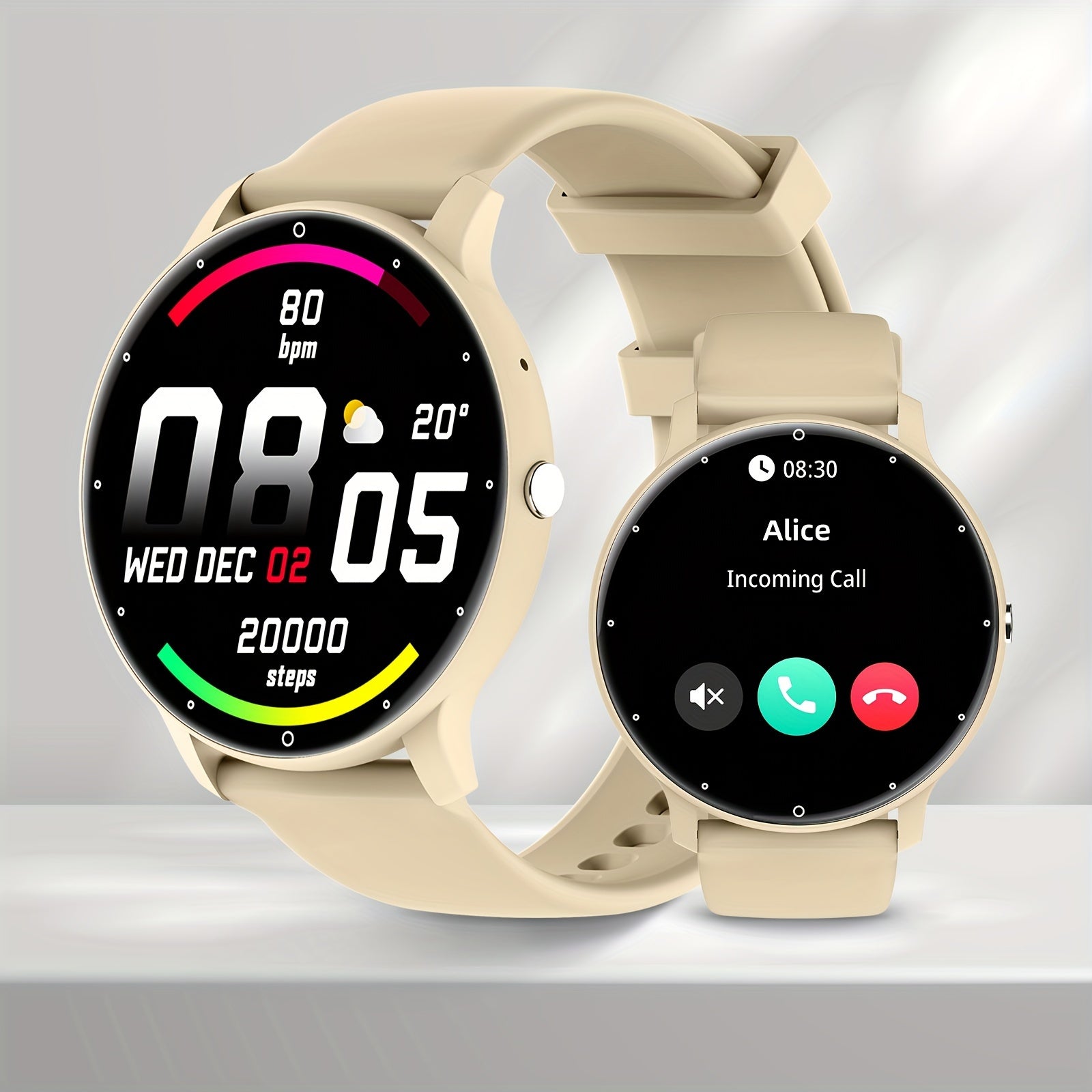 Outdoor Fitness Smartwatch for Men and Women with Touch Screen Call and Fitness Tracking