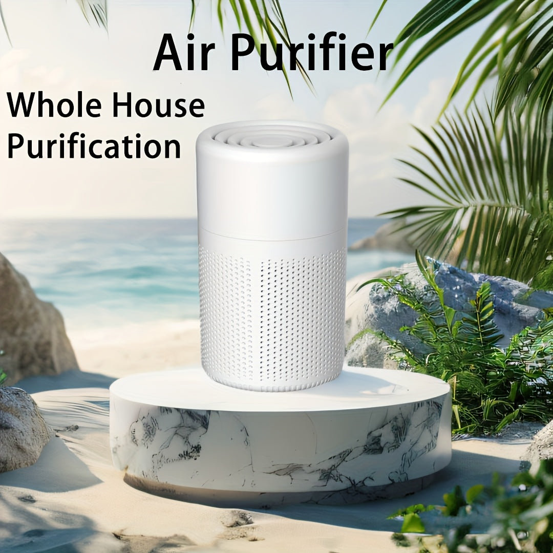 White USB Air Purifier for Bedroom Living Room Car Office Dust Smoke