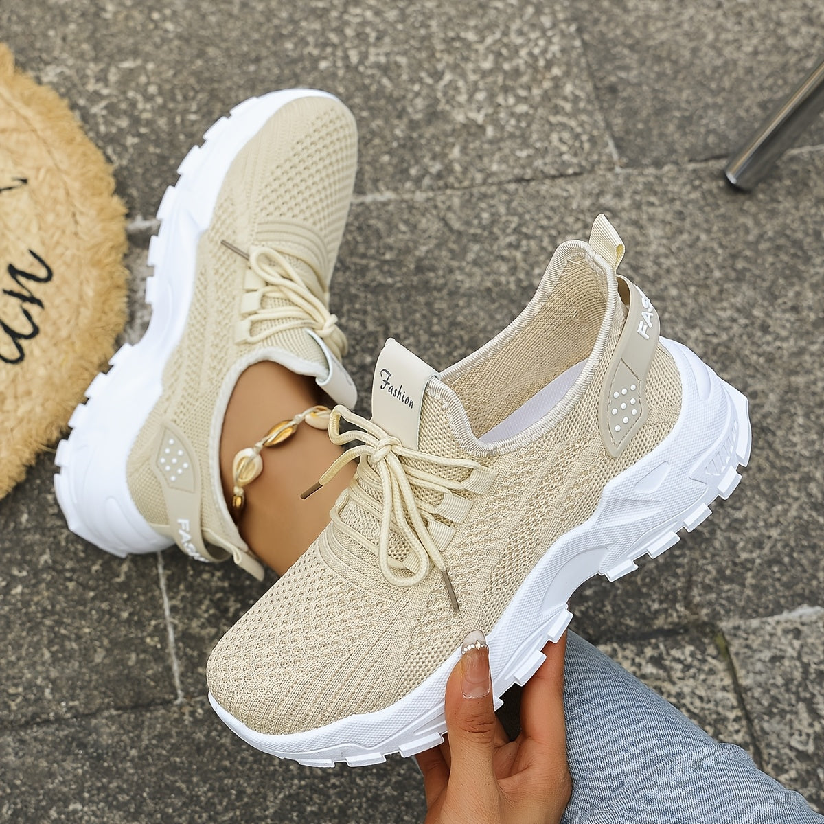 Women's Spring Summer Breathable Slip-On Sneakers Low-Top Casual Shoes