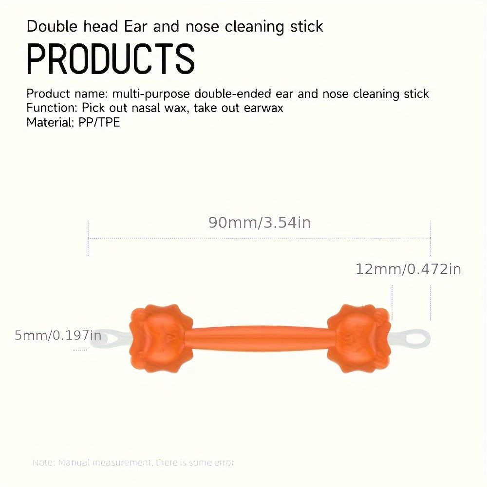 Bolalar uchun 2-in-1 burun va quloq tozalagich, 0-6 yosh, apelsin, bardoshli PP