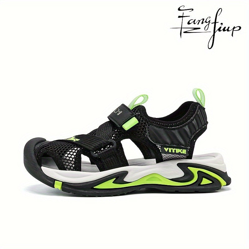 Boy's Breathable Sandals for Outdoor Activities Mesh PU Low Top Casual Beach Water Shoes