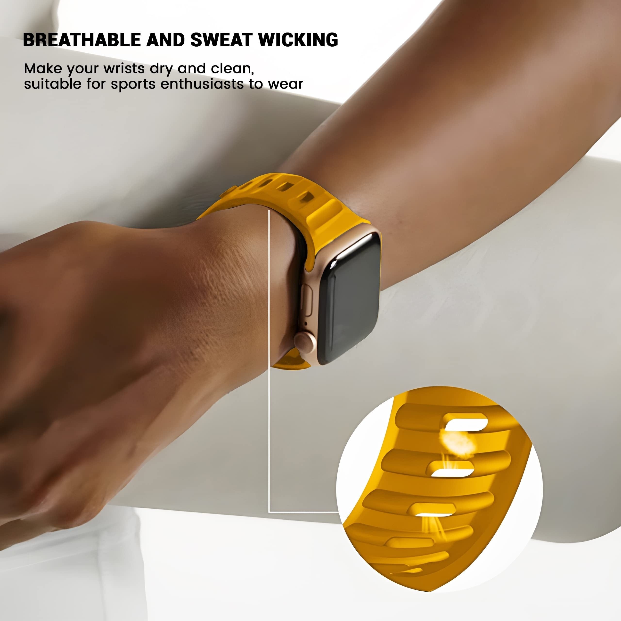 Silicone Sport Bands for Apple Watch Compatible with Series 38mm 40mm 41mm 42mm 44mm 45mm 49mm