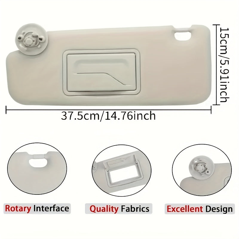 Gray Sun Visor for Chevy Sonic and Spark Vehicles Replacement Part