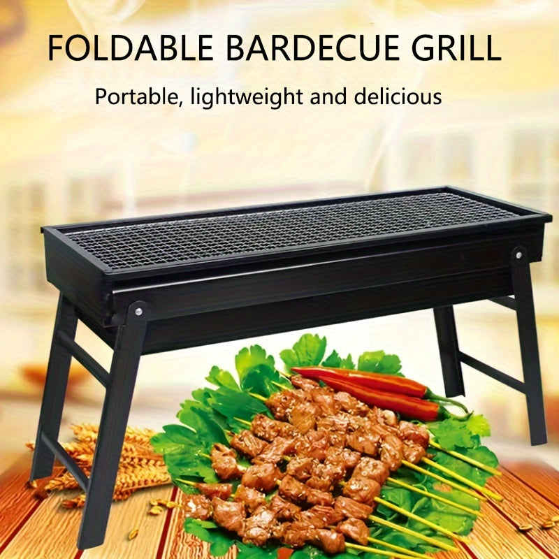 Foldable Stainless Steel Portable BBQ Grill for Camping and Outdoor Picnics