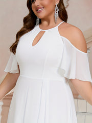 Plus Size Women's Chiffon Maxi Dress Light Mint Green Formal Gown Bridesmaid Wedding