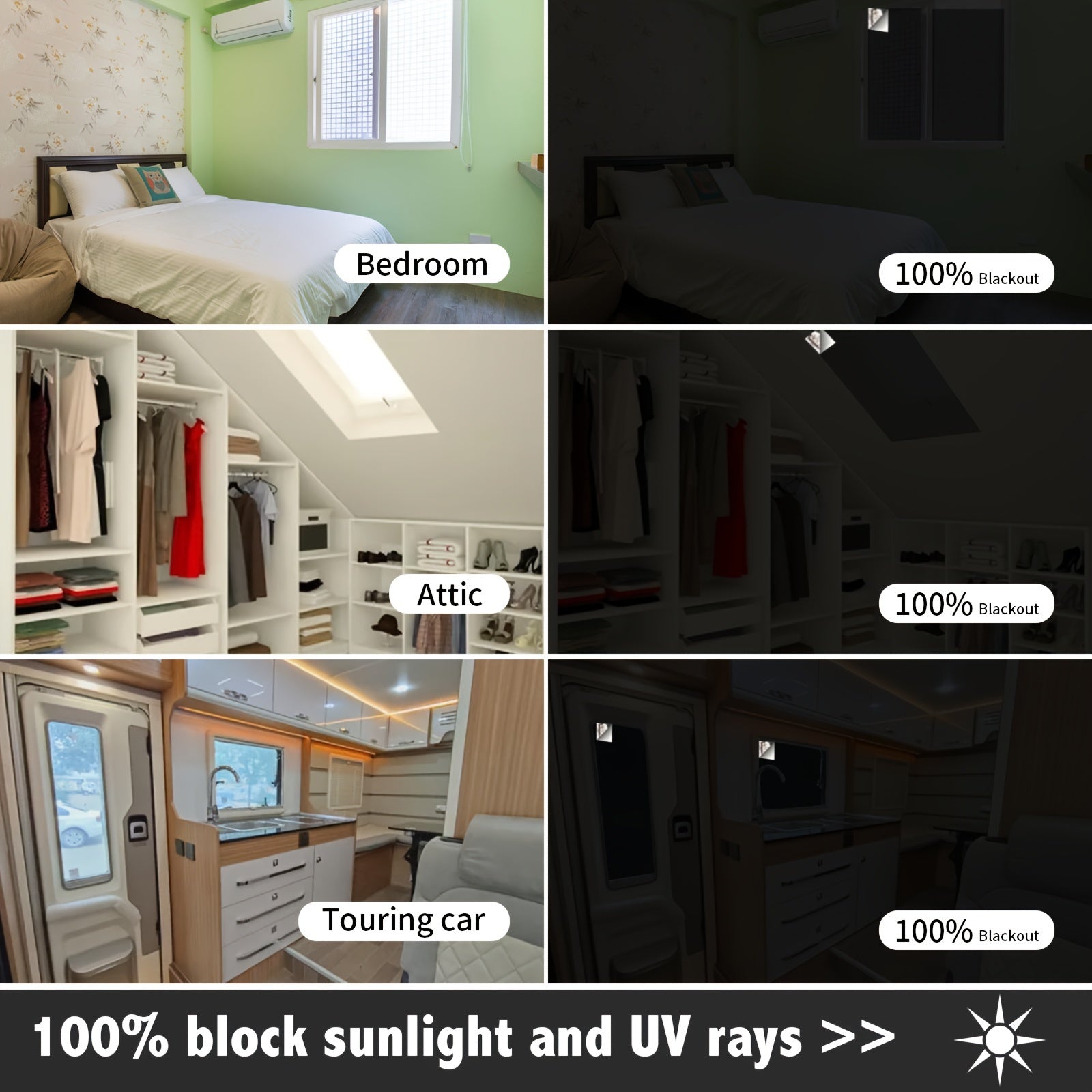 Blackout Window Shades Set of 1 Portable Blackout Curtains for Bedroom Living Room