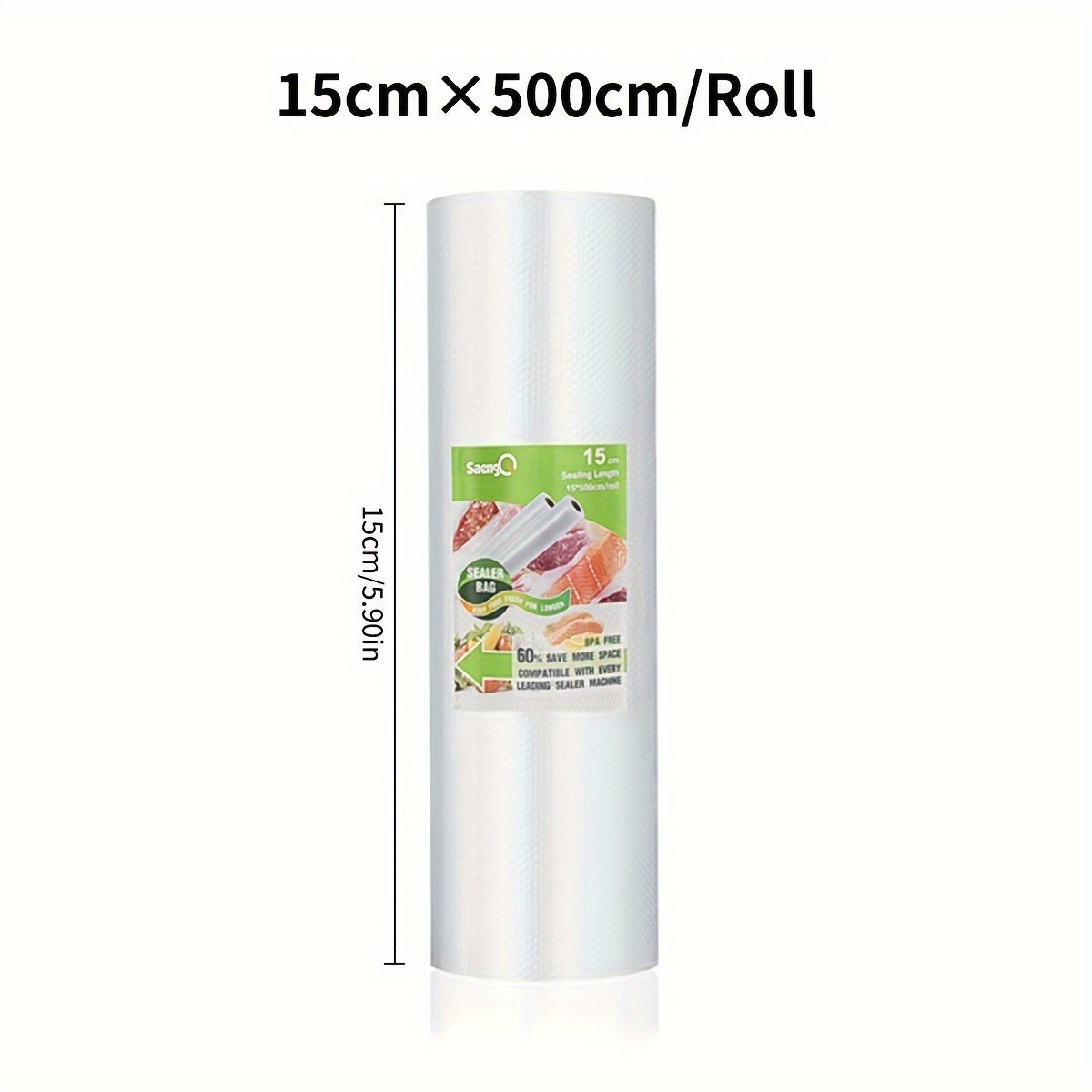 Bolsa desechable transparente de textura en rollo con malla para almacenamiento y organización de alimentos