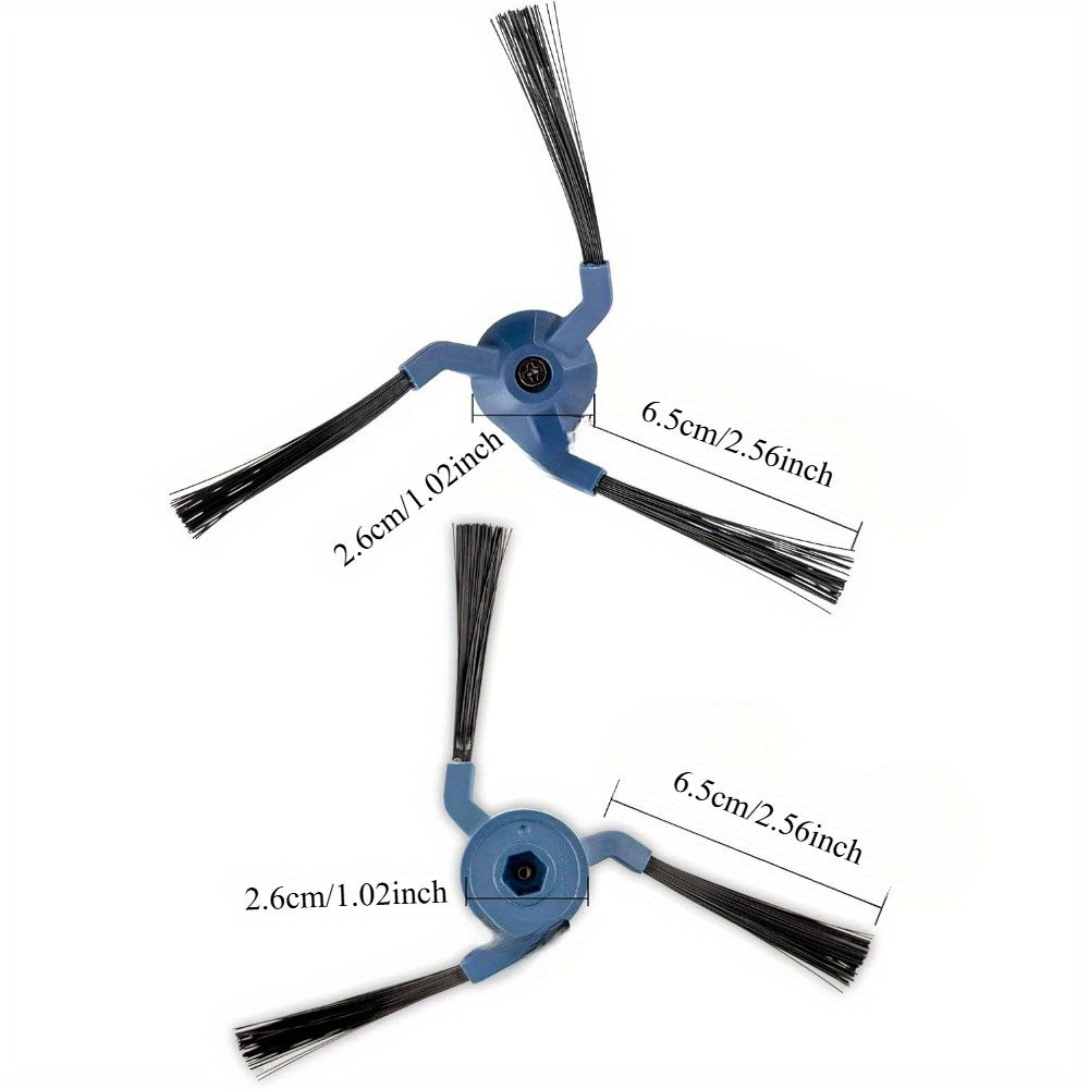 10 dona almashtirish yon cho'tkalar robot changyutgich uchun mustahkam plastmassa, ko'k kliplar