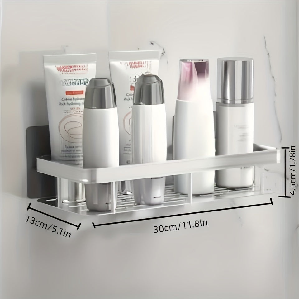High Capacity Aluminum Wall Rack for Bathroom and Kitchen Space-Saving No Drill Easy Install