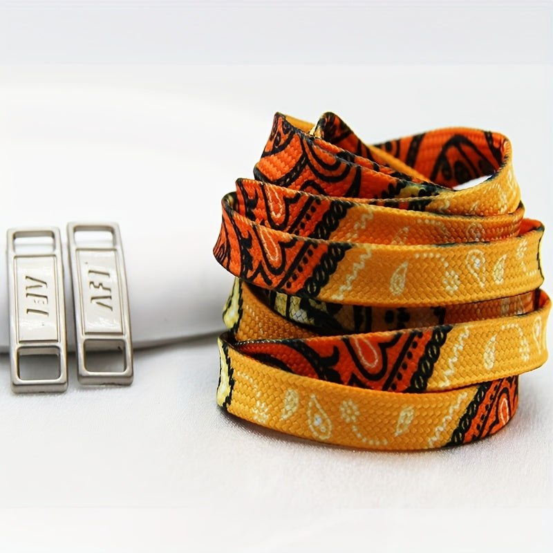 Unisex Cashew Flower Pattern Shoelaces for Sneakers and Boots