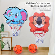 Children's Cartoon Animal Basketball Hoop Indoor Outdoor Easy to Install No Drilling