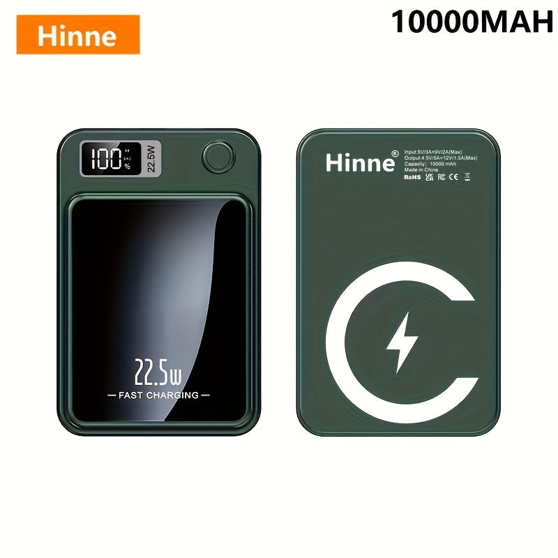 10000mAh portativ quvvat banki simsiz quvvatlash tez zaryadlash LED displey tashqi favqulodda