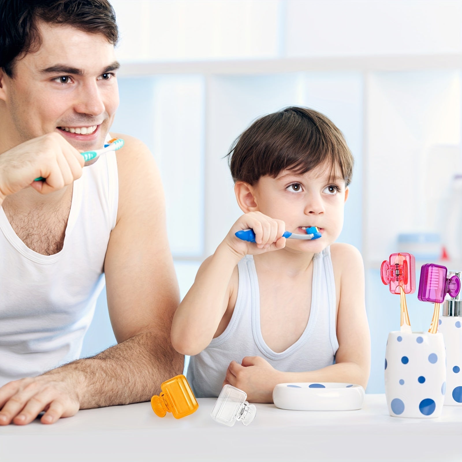 4 Pack Portable Toothbrush Head Cover Case Storage Box Toothbrush Protector Blue