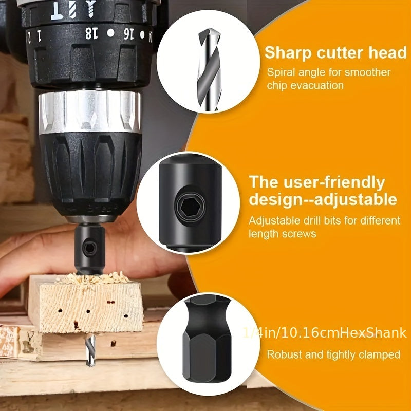 Woodworking Countersink Drill Bit Set 4/5pcs Hex Shank for Woodworking