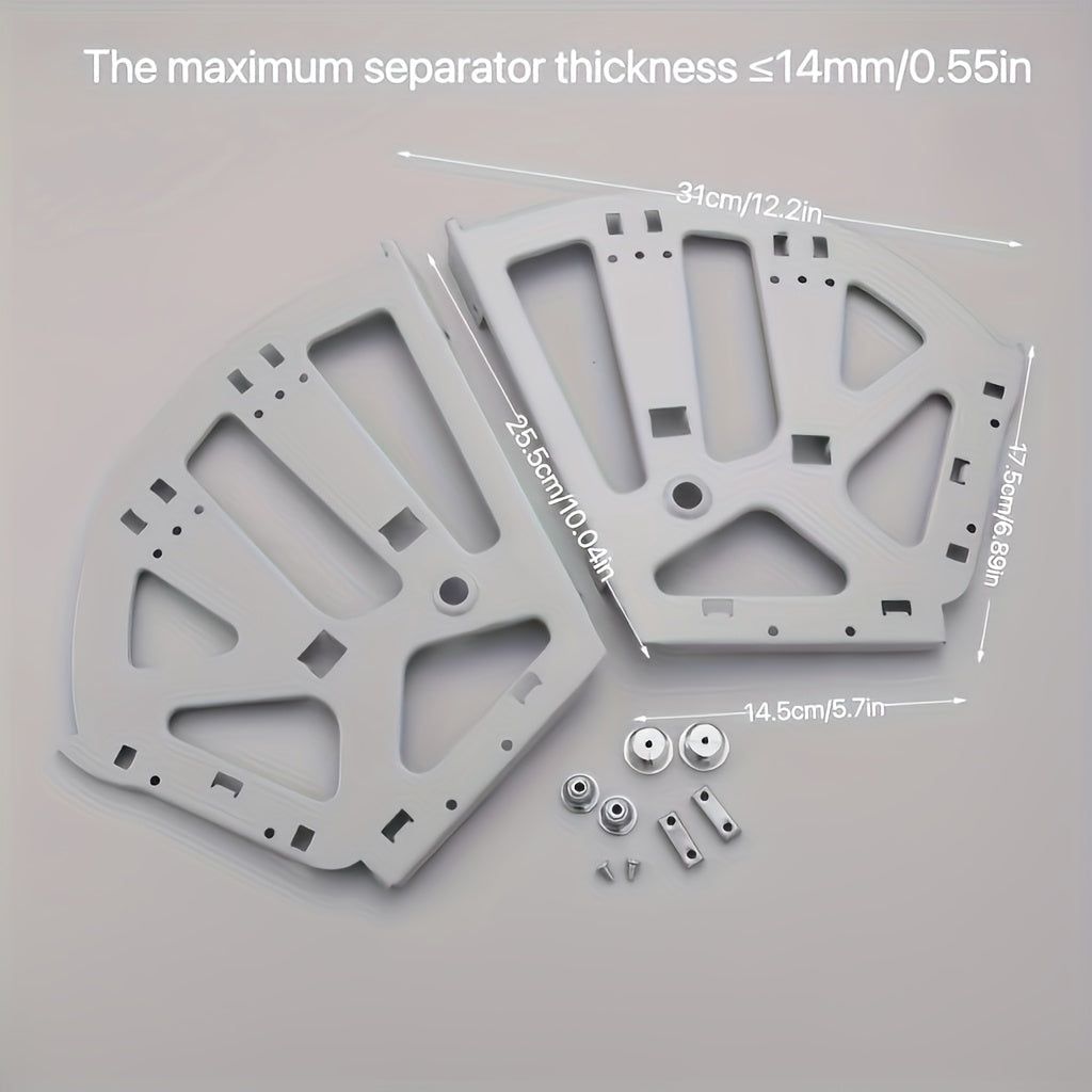 Extensor de cajón para zapatero de metal moderno, paquete de 2, acabado cepillado, marco abatible de 3 niveles