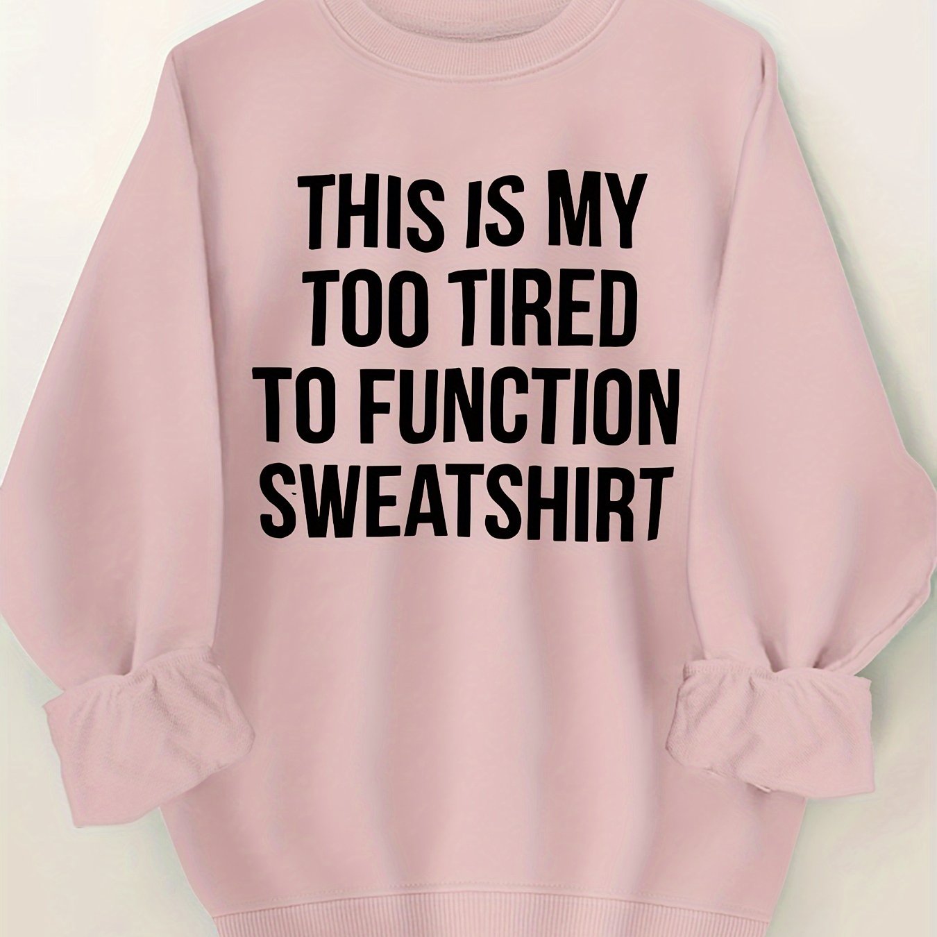 Толстовка бежевого цвета с круглым вырезом и черным принтом для женщин