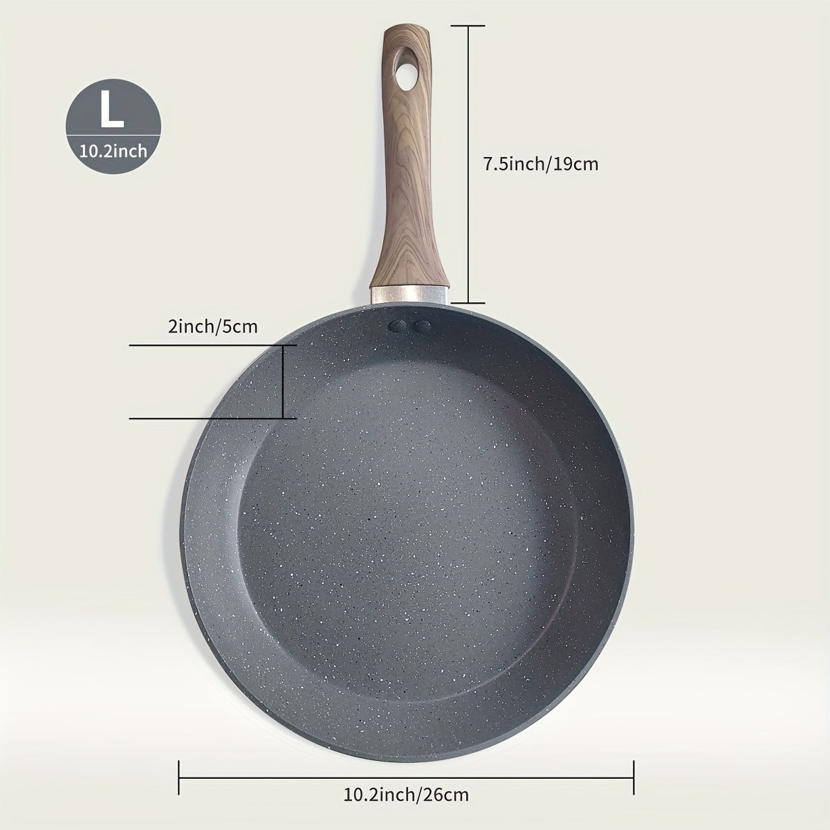 Non-Stick Aluminum Frying Pan Gray Granite Stone Induction Gas Stove Cookware