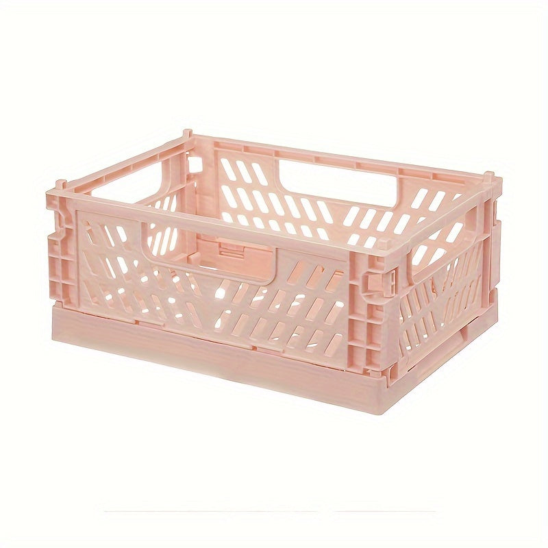Foldable Plastic Storage Basket for Home Office Organization Multi-Functional Shelf Bin