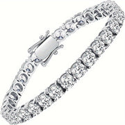 Moissanite Tennis Bracelet 10.5-14 Carats 18K White Gold Plated Sterling Silver