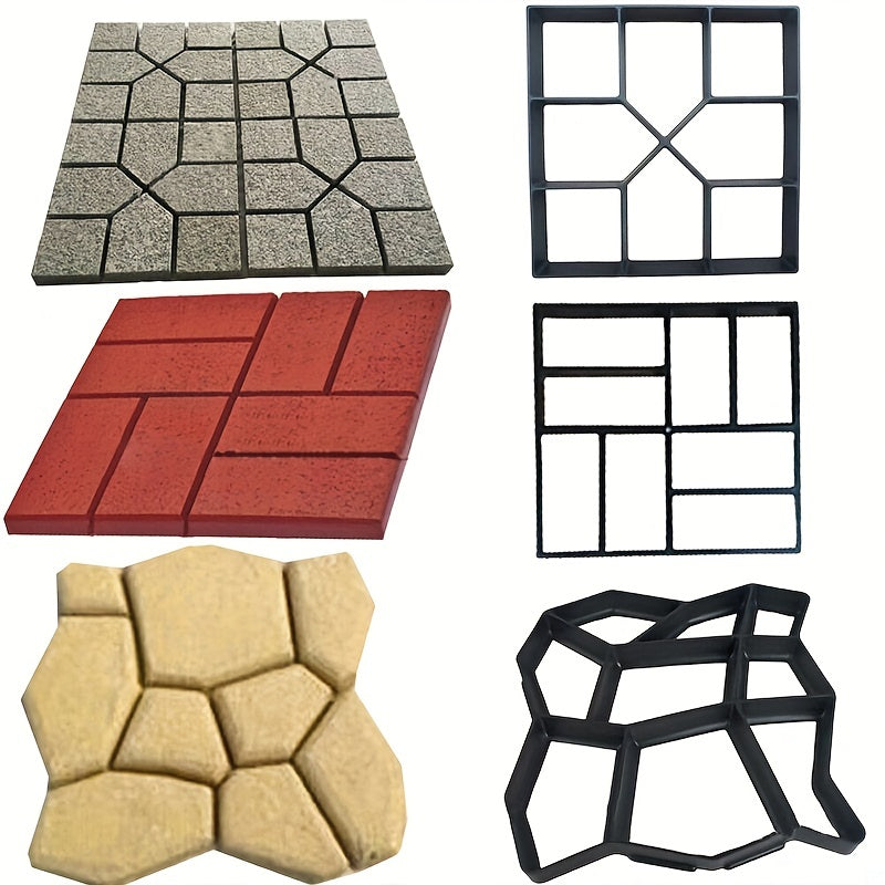 DIY Garden Walk Pavement Mold for Cement Brick Stone Road Concrete 1 Piece