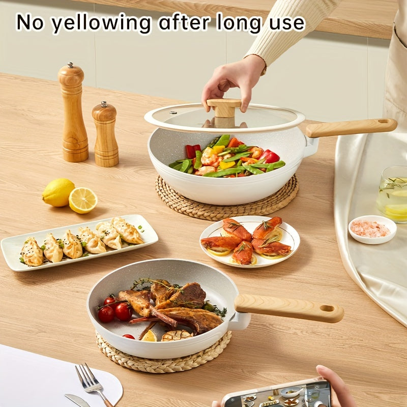 1 dona COOKER KING Restoran Non-Stick Qovurish Panasi, 9.45 Dyum/24 Sm Shisha Qopqoq bilan, Toksik Bo'lmagan, PTFE va PFOA dan Ozod, Induksiyaga Tayyor, Barcha Pishirish Plitalari bilan Mos Kelayotgan