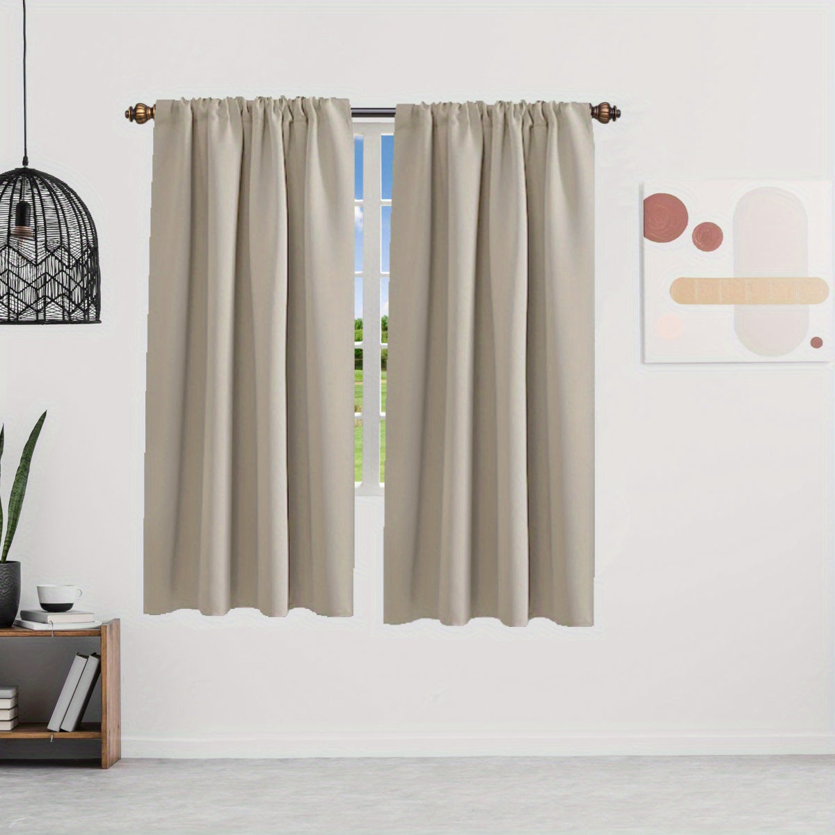 Silvery Rod Curtain for Heat Insulation and Blackout, Room Darkening, 1 Piece