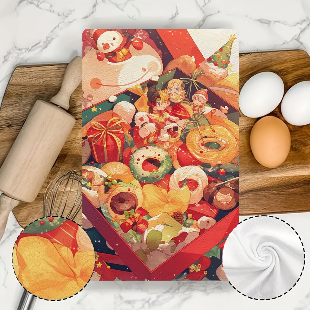 Juego de 2 toallas de cocina ultra suaves 16x24 pulgadas absorbentes caja de regalo