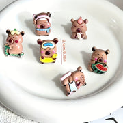 12pcs Cartoon Capybara Shoe Buckles and Laces Decorations for Sports Shoes