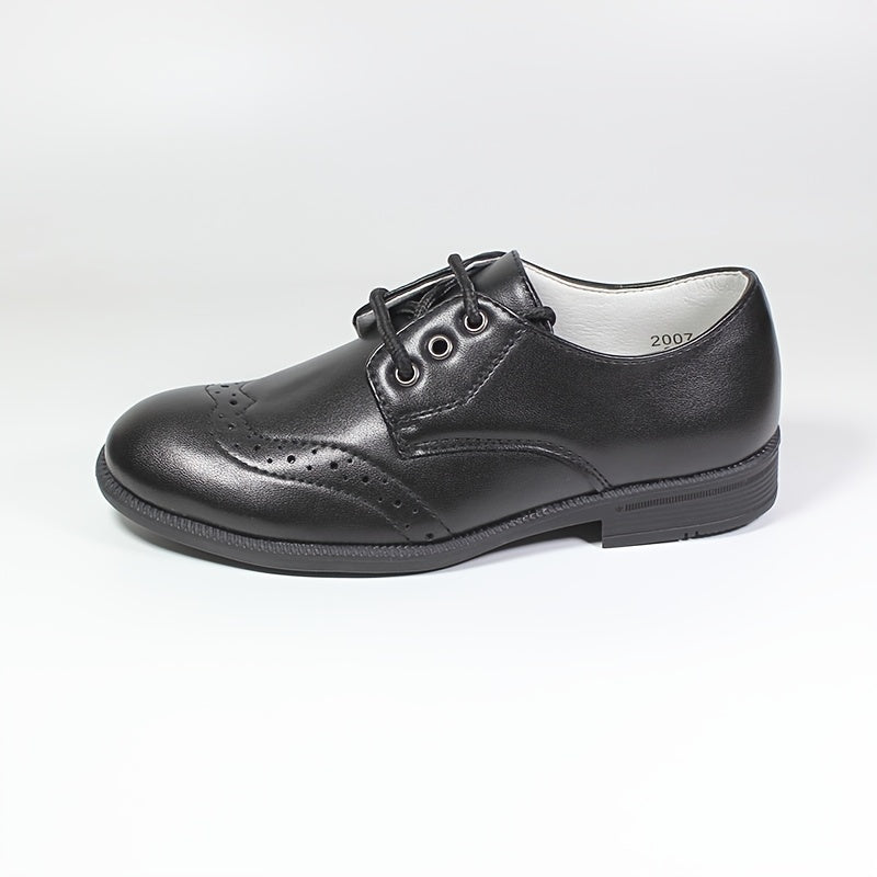 Boys PU Lace-Up Oxford Shoes All-Season Low Top Sizes 25-38