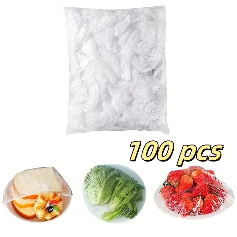 100pcs Colorful Plastic Food Covers Refrigerator Sealed Lids Leak-Proof Kitchen Accessories