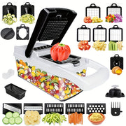 22-In-1 Vegetable Chopper with 12 Blades Slicer Dicer and Strainer