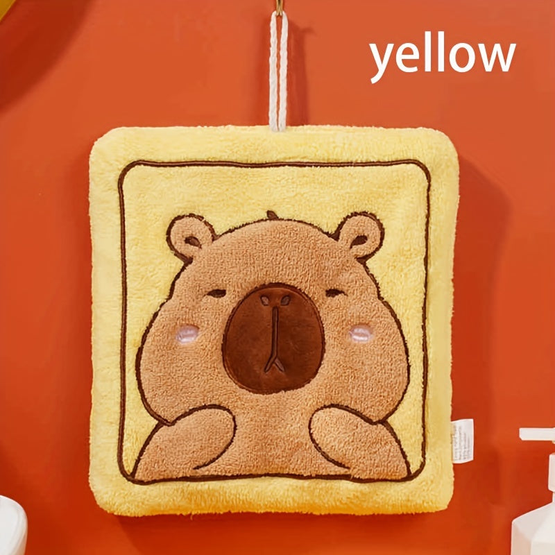 Children's Cartoon Bear Hand Towel Thick Coral Fleece 100% Cotton Soft Absorbent