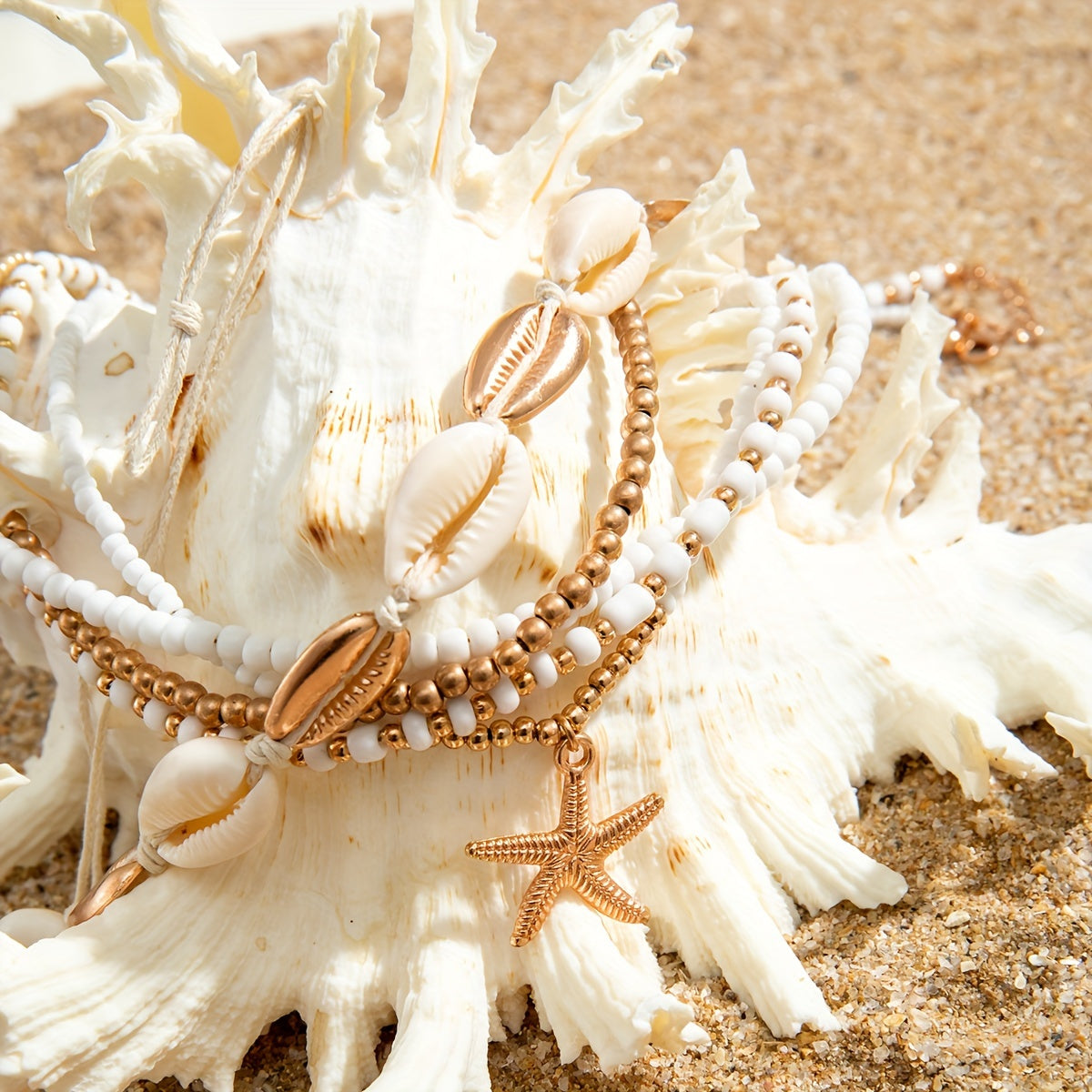 Ювелирный набор с морской звездой в богемном стиле для женщин, пляжный отпуск, 5 предметов