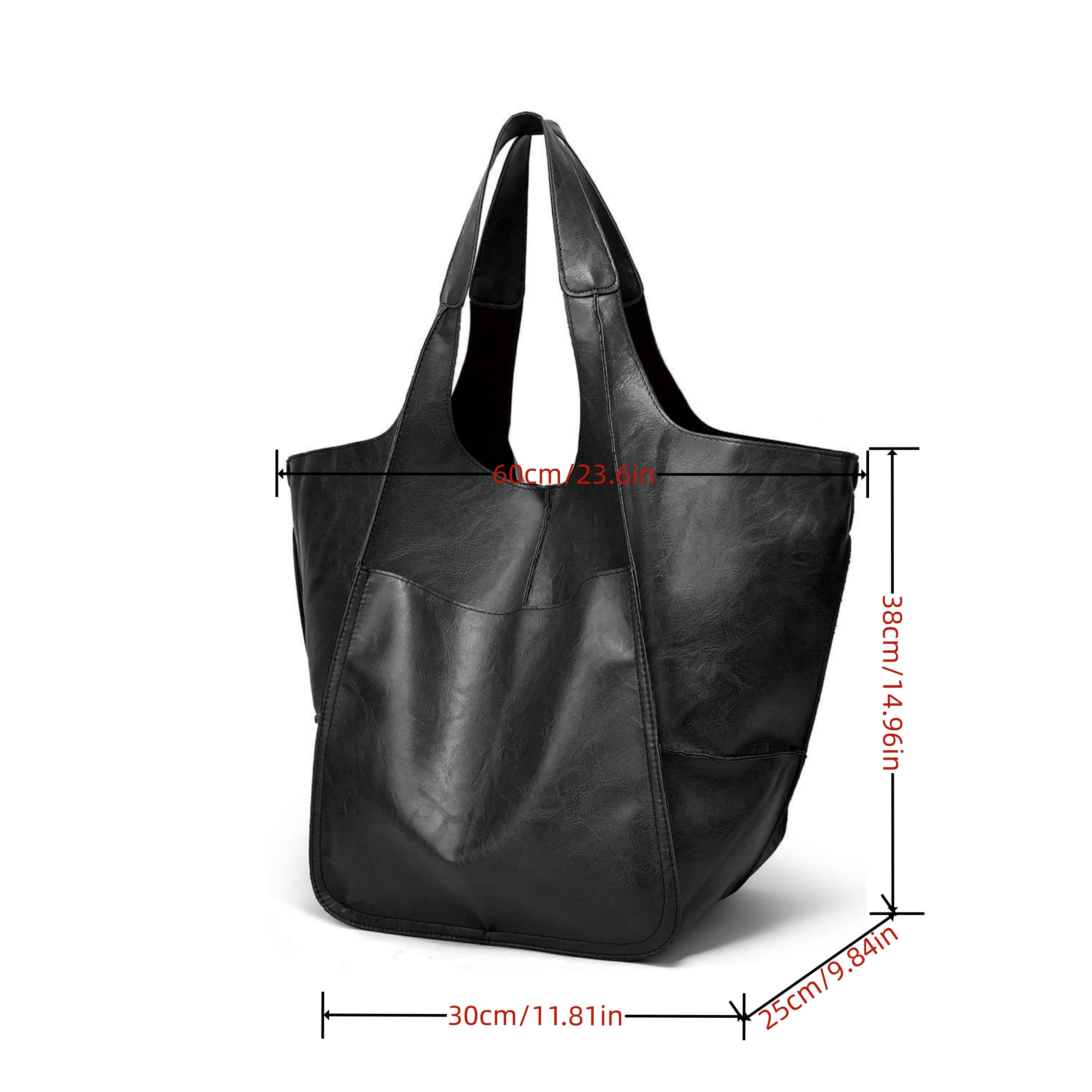 Women's Retro Style Shoulder Bag PU Solid Color Spacious Crossbody Bag Black Green Light Brown Dark Brown