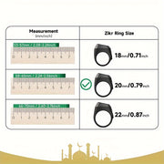 Smart Ring Black Gray 20mm Zikr Ring Lite Ramadan Mubarak