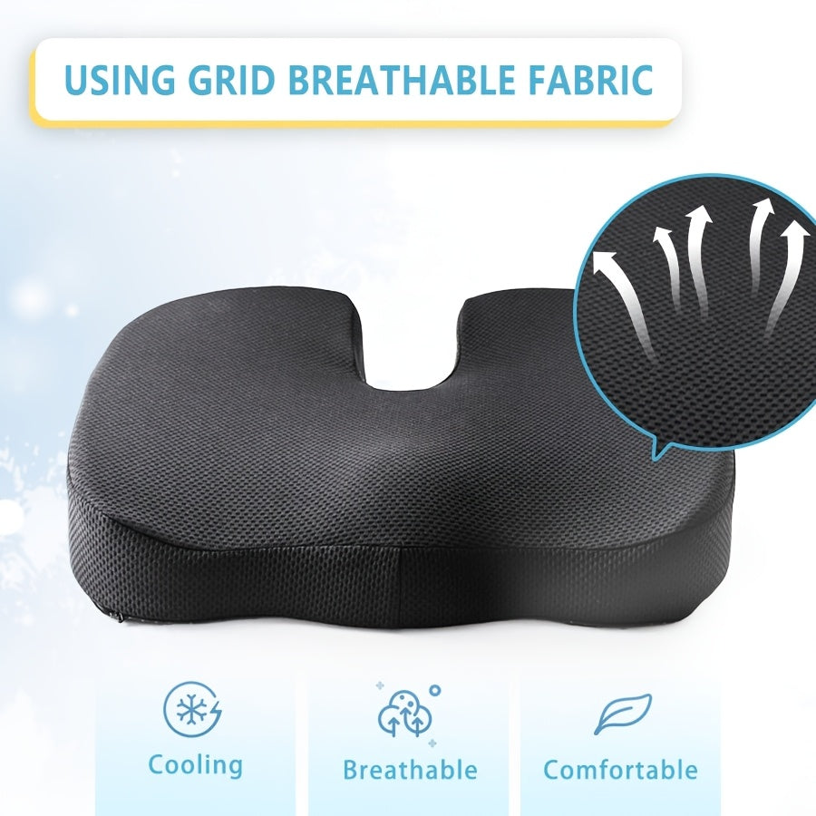 Кресельная подушка из памяти с дышащей трикотажной тканью серого цвета для офиса, автомобиля, самолета, длительного сидения